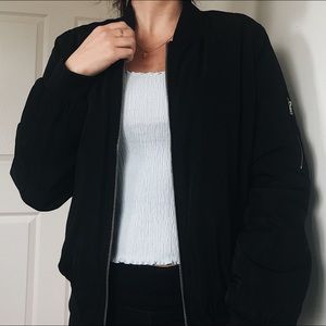 Kendall & Kylie Black Bomber Jacket